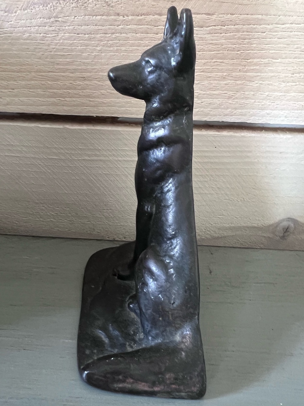 Antique Cast Iron German Shepherd Dog Door Stop Bookend - Picture 2 of 4